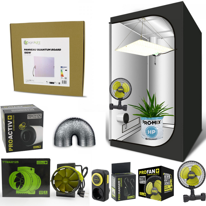 Growbox Komplettset LED Low Budget 60x60x160 – ideales Einsteiger-Set mit LED-Beleuchtung, Abluftsystem und Zubehör für Indoor-Growing.