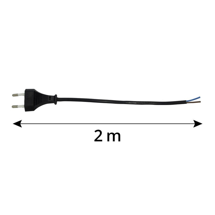 Netzkabel 2*0,75 mm – Schwarz – 2 Meter