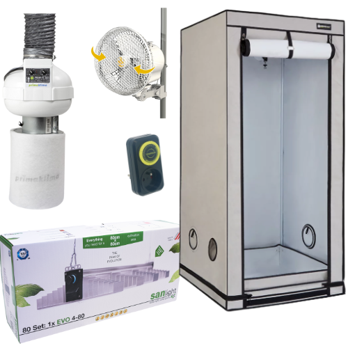 SANlight Premium Growbox Komplettset 80x80x180 – Hochwertiges Indoor-Grow-Set mit LED-Beleuchtung, Belüftungssystem und stabiler Growbox für optimale Pflanzenzucht.