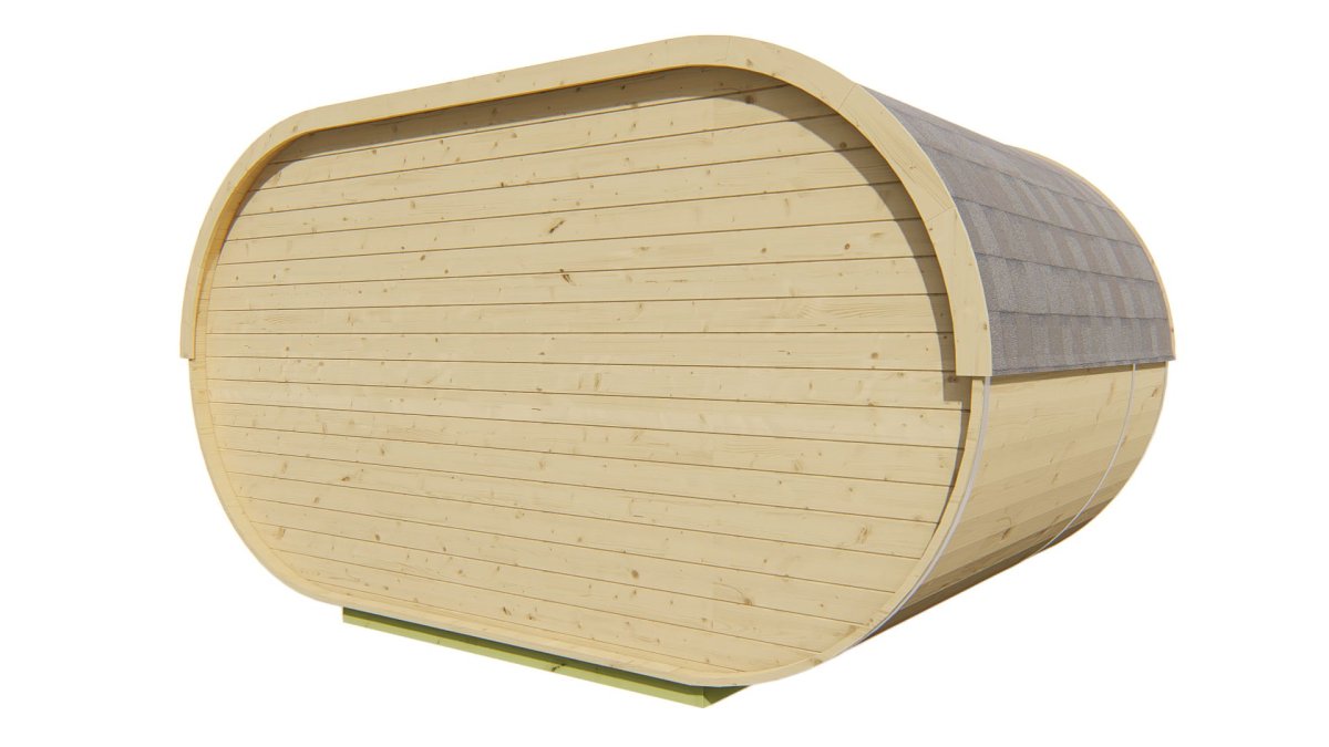 Tuindeco - Ovale Kiefernsauna 405 x 240 x H216 cm mit Schindeln – Produktansicht 4
