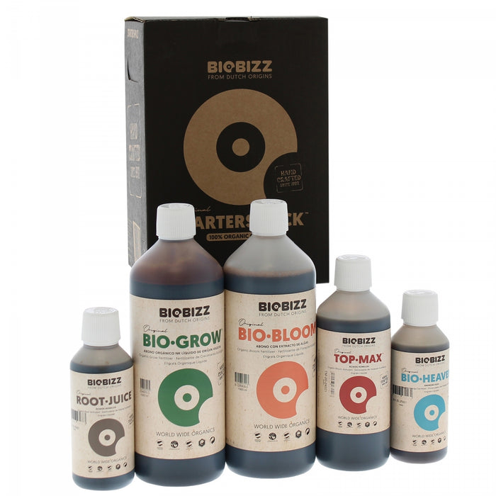 BioBizz Starter Set mit Bio-Dünger – Komplettpaket für biologisches Pflanzenwachstum mit Root.Juice, Bio.Grow, Bio.Bloom, Top.Max und Bio.Heaven – ideal für Anfänger & Profis