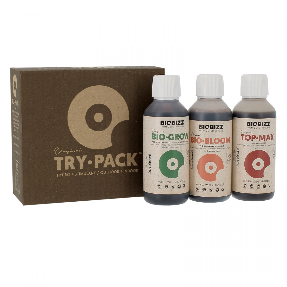 BioBizz Try Pack Indoor mit Bio Grow Bio Bloom Top Max