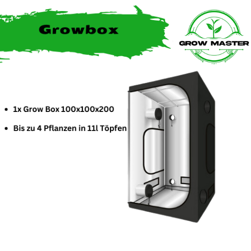 Growbox Komplettset 100x100x200 | LED | Low Budget