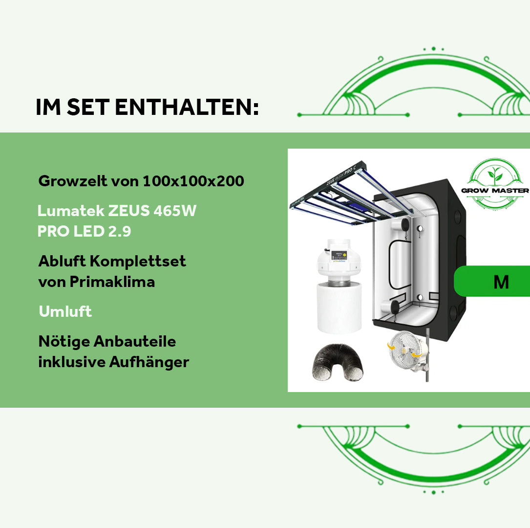Lumatek Zeus 465W Pro Growlampe im Premium Grow Komplettset