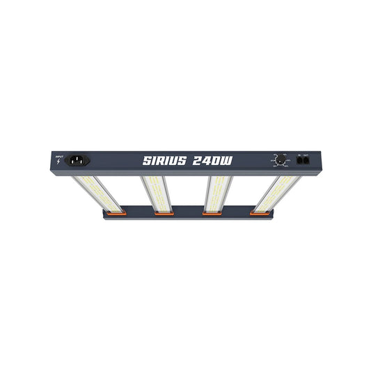 AGROLIGHT Sirius 240W LED-Panel beleuchtet Indoor-Grow-Zelt mit Pflanzen in Wachstums- und Blütephase
