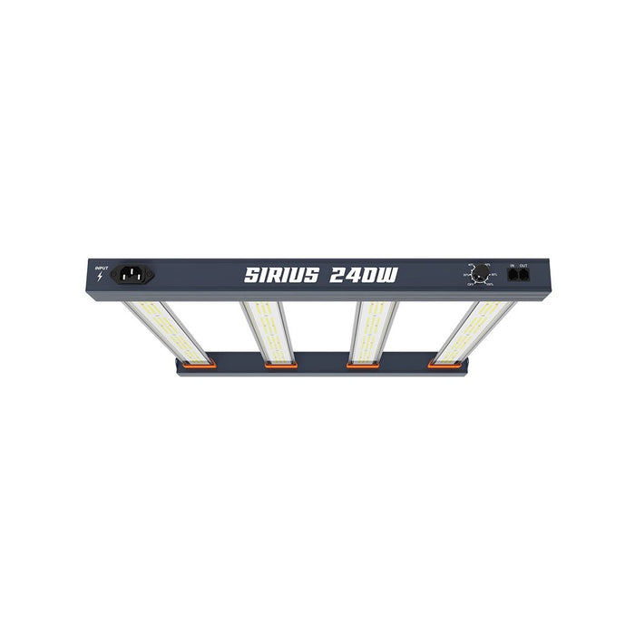 AGROLIGHT Sirius 240W LED-Panel beleuchtet Indoor-Grow-Zelt mit Pflanzen in Wachstums- und Blütephase