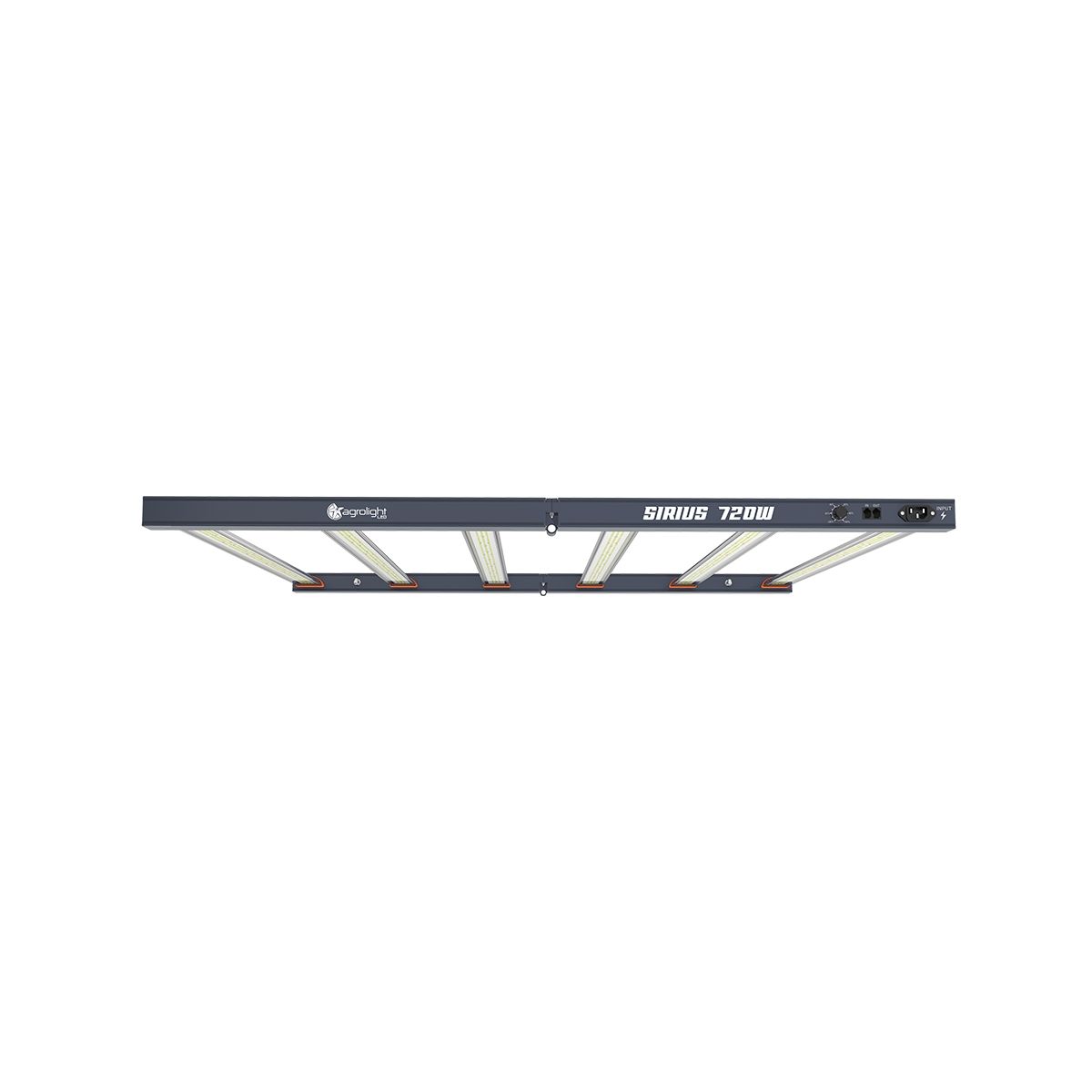 Technische Abmessungen des AGROLIGHT Sirius 720W LED-Panels – 110x106,5x47,5 cm, ideal für 150x150 cm Grow-Flächen