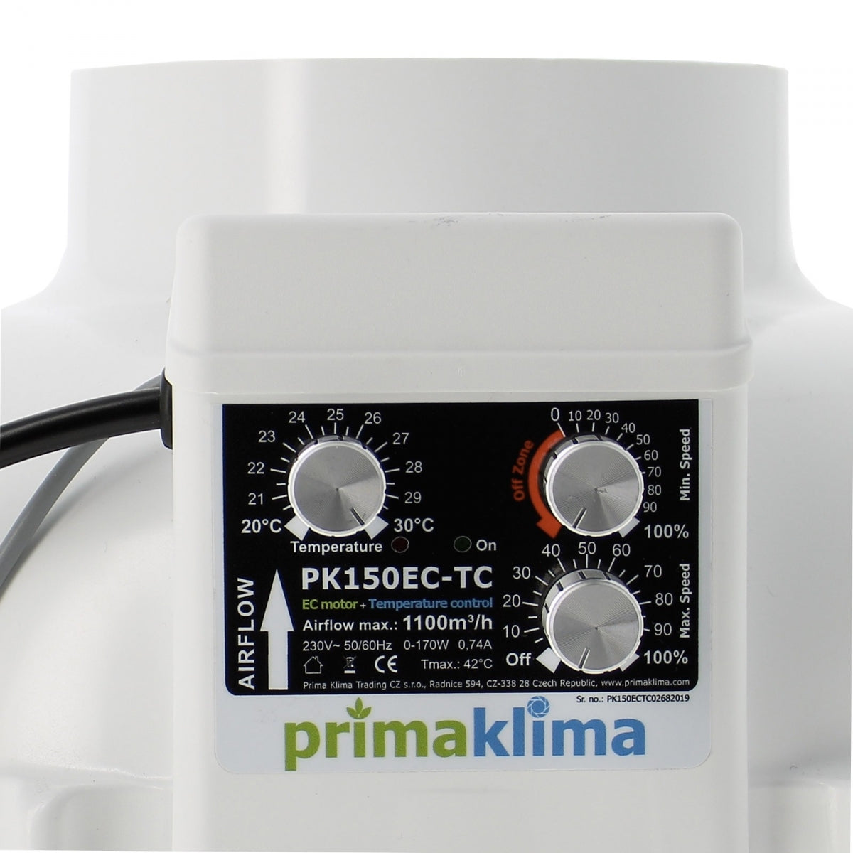 Absaugung PK150EC-TC 1100 m3/h – Ø 150 mm – Prima Klima – Produktansicht 2