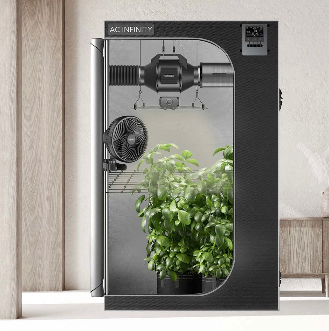 Advance Grow Zelt-System 90x90x180 – Komplettes Indoor-Grow-Set mit LED-Licht, Lüfter, Filter und App-Steuerung für bis zu 3 Pflanzen