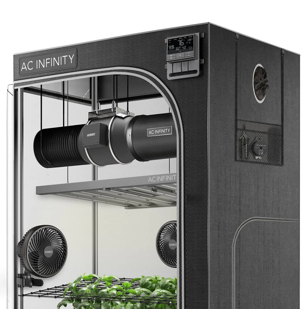 Advance Grow Zelt-System PRO 120x120x200 – Komplettes Growbox Set mit LED-Licht, Ventilation, Controller und Zubehör für 4 Pflanzen.