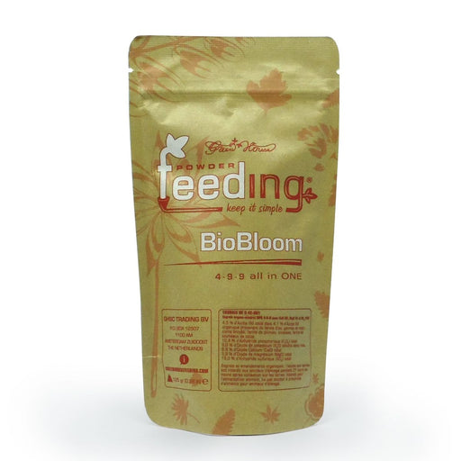 BIOBLOOM Powder Feeding 125g – Blütendünger in Pulverform von Green House mit NPK 4-9-9, Mykorrhiza und natürlichen Spurenelementen, für Erde und Kokos.