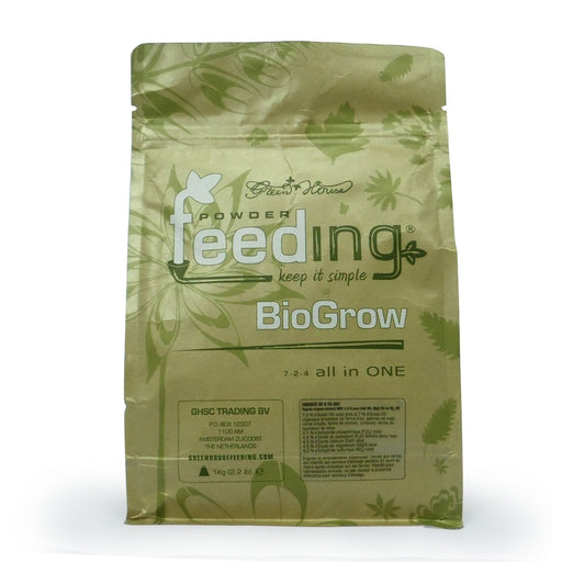 BIOGROW Powder Feeding 1 kg von Green House – organo-mineralischer Wachstumsdünger mit NPK 7-2-4 für Erde, Kokos und alle Substrate.
