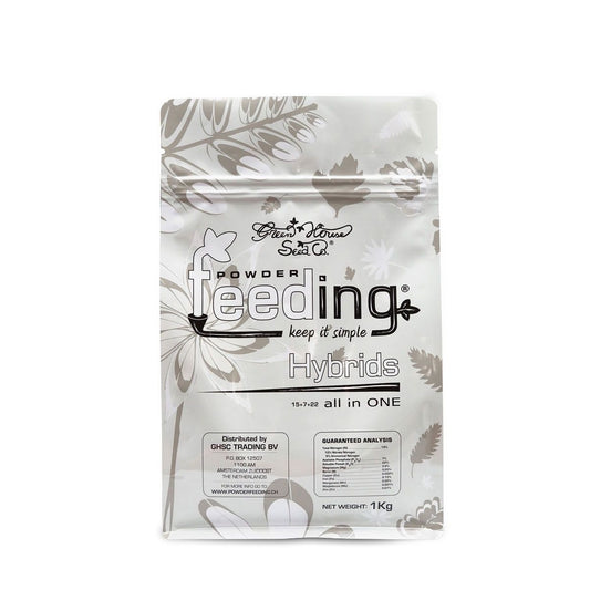 Pulverdünger HYBRIDS Powder Feeding 1 Kilo von GREEN HOUSE – ideal für Hybridpflanzen in Erde, Hydro oder Kokos