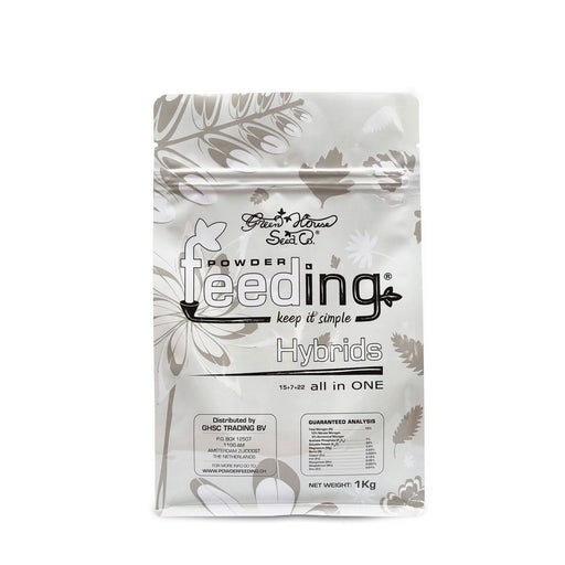 Pulverdünger HYBRIDS Powder Feeding 1 Kilo von GREEN HOUSE – ideal für Hybridpflanzen in Erde, Hydro oder Kokos