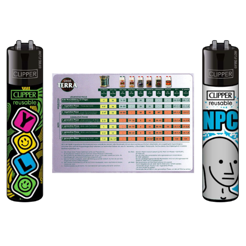 Canna Düngerschema – Laminierte Anbauhilfe mit Clipper Feuerzeug

Optimieren Sie Ihre Ernte mit dem originalen Canna Düngerschema. Dieses hochwertige, laminierte Düngerschema bietet Ihnen eine klare Übersicht zur idealen Dosierung der beliebten Canna-Produkte. Perfekt geeignet für Indoor- und Outdoor-Grower!