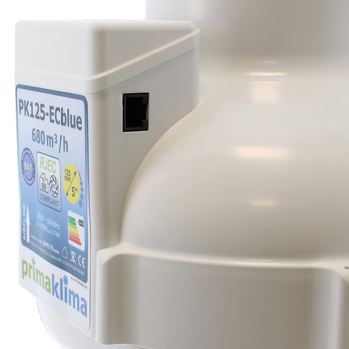 ECblue 680 m3/h Prima Klima-Absaugung – Durchmesser 125 mm – Produktansicht 2