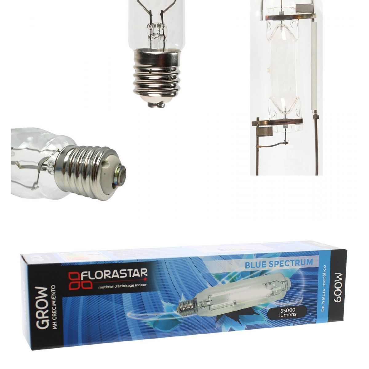 Florastar MH 600W Wachstumslampe – Blue Spectrum 6000K Glühbirne in Nahaufnahme