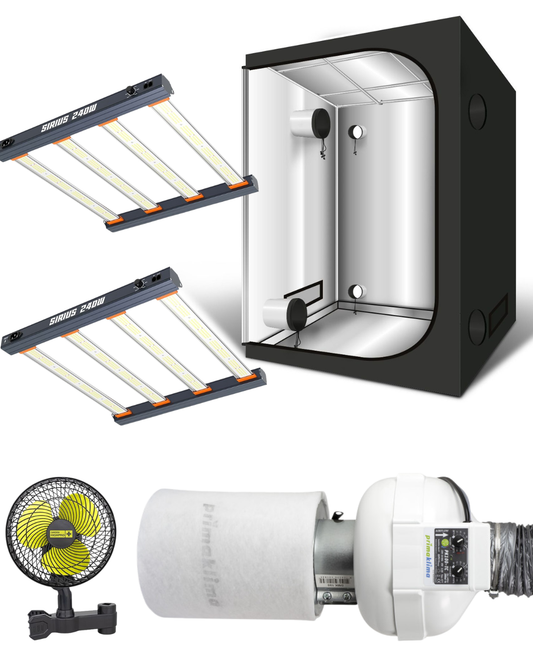 Growbox Komplettset 150x90x200 komplett aufgebaut
