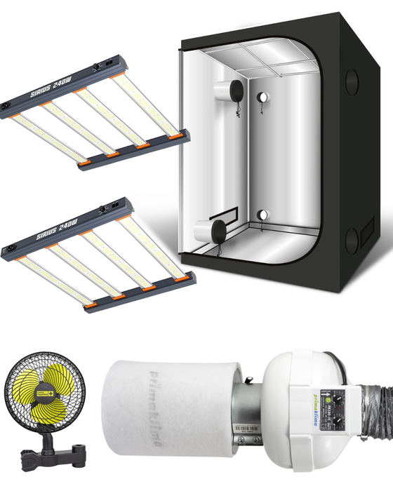 Growbox Komplettset 150x90x200 komplett aufgebaut
