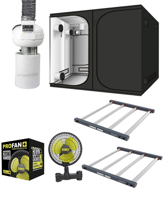 Growbox Komplettset 240x120x200 vollständig aufgebaut
