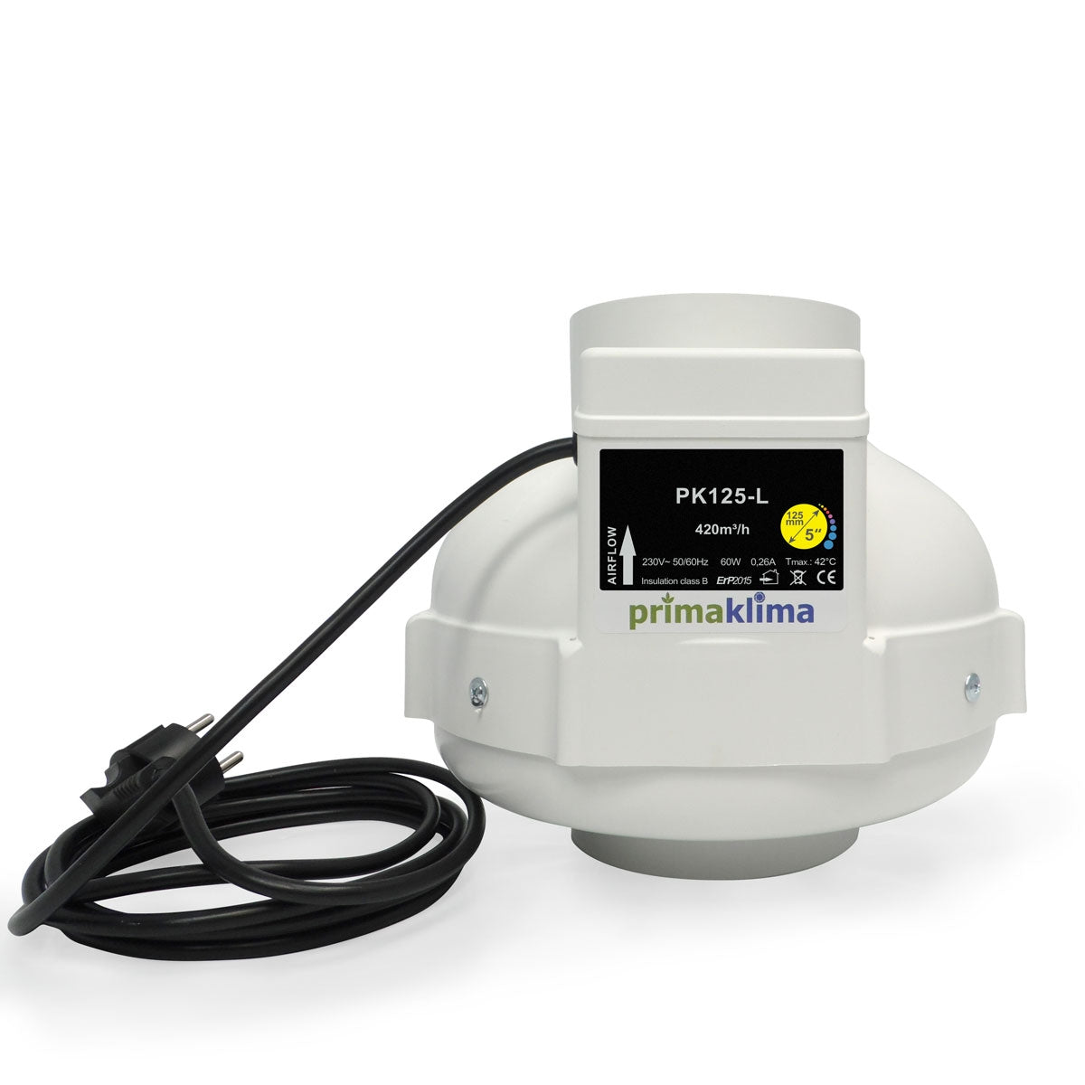 Luftabsauger 360 m3/h – 1 Geschwindigkeit – Durchmesser 125 mm – Prima Klima
