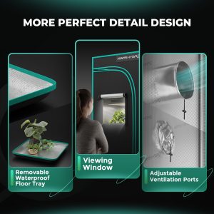 Mars Hydro Growbox mit reflektierendem Mylar
150x150x200 Grow Tent für Indoor-Gartenbau