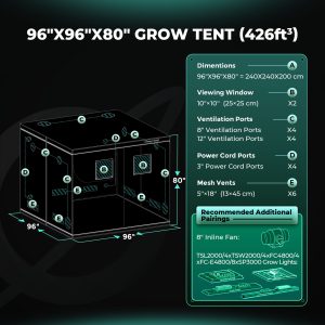 Mars Hydro Growzelt mit stabilem Metallrahmen
Indoor Grow Tent aus 1680D Oxford-Gewebe von Mars Hydro