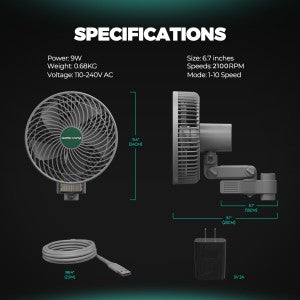 Oszillierender 6 Zoll Ventilator von Mars Hydro
Mars Hydro Ventilator mit automatischer Oszillation