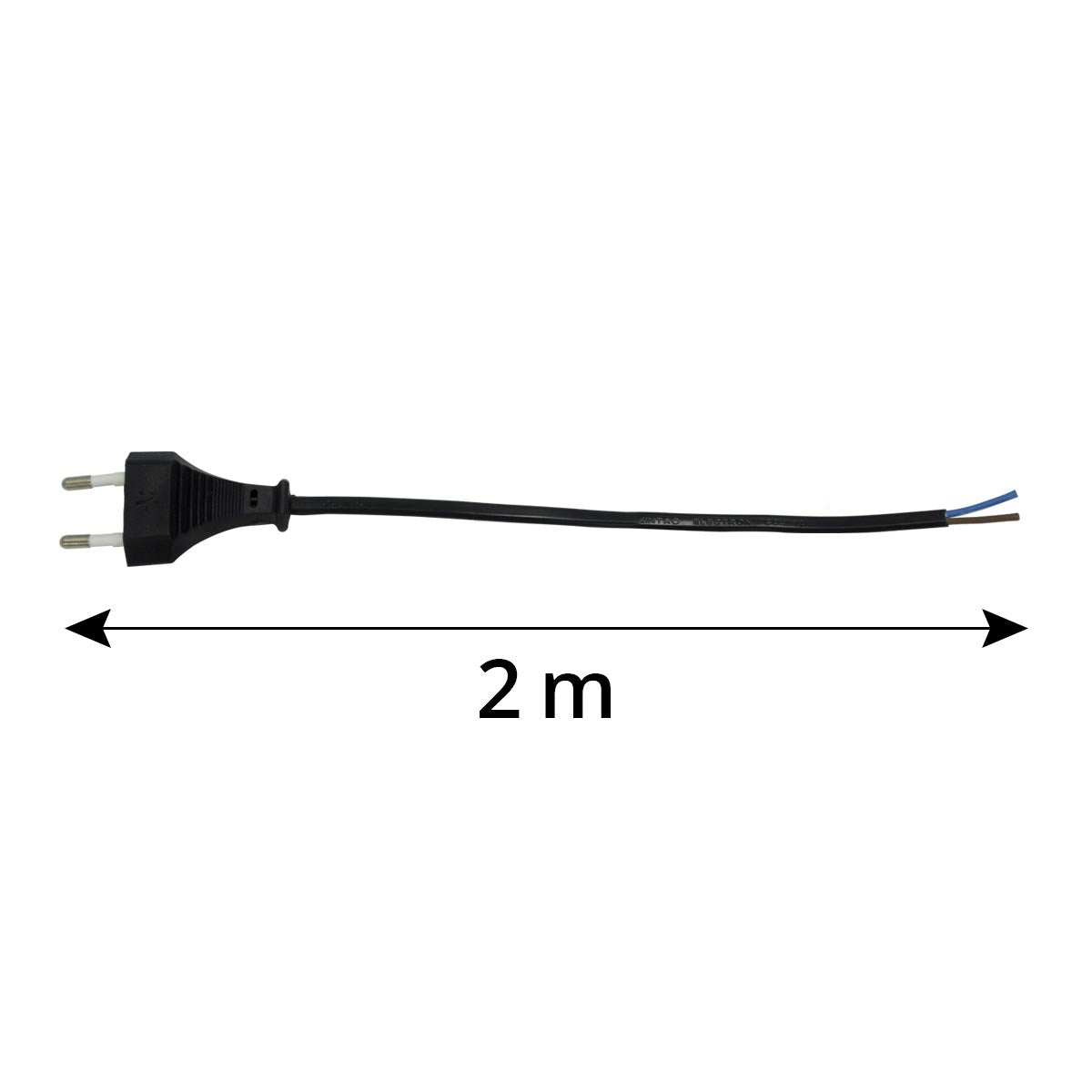 Netzkabel 2*0,75 mm – Schwarz – 2 Meter – Produktansicht 2