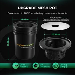 Mars Hydro Hydroponic DWC-System mit 2 Eimern
19 Liter DWC Hydroponik-Systemkit von Mars Hydro