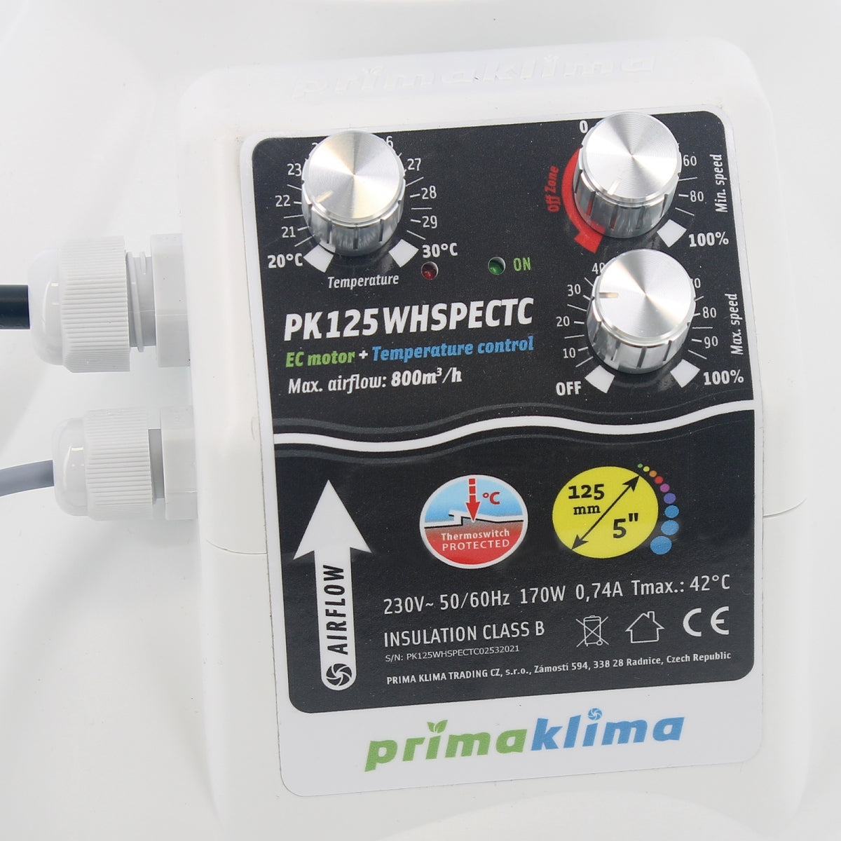 Prima Klima EC WHSP Insono-Absaugung Ø125 mm Thermocontrol – 800 m3/h – Produktansicht 3