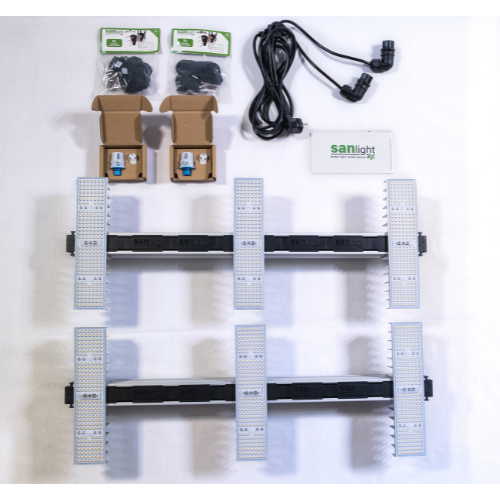 SANlight EVO 1.5 LED Beleuchtungsset für Growboxen mit leistungsstarken LEDs, optimiertem Lichtspektrum und dimmbarer Steuerung.