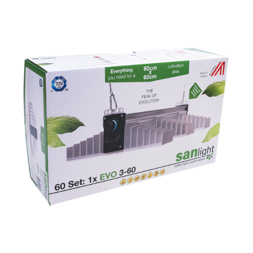 SANlight EVO 1.5 LED Beleuchtungsset – Leistungsstarke LED-Pflanzenlampe mit effizienter Lichtverteilung und optimiertem Spektrum.