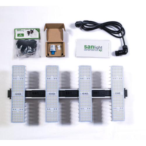 SANlight EVO 1.5 LED Beleuchtungsset – Effiziente LED-Growlampe mit über 3 µmol/J, optimiertem Lichtspektrum und dimmbarer Steuerung.