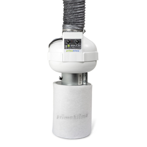 Prima Klima Abluftset Ø 100 MM – 280 M³/H – Leistungsstarkes Abluftset mit Aktivkohlefilter zur Geruchsneutralisierung und Luftzirkulation.