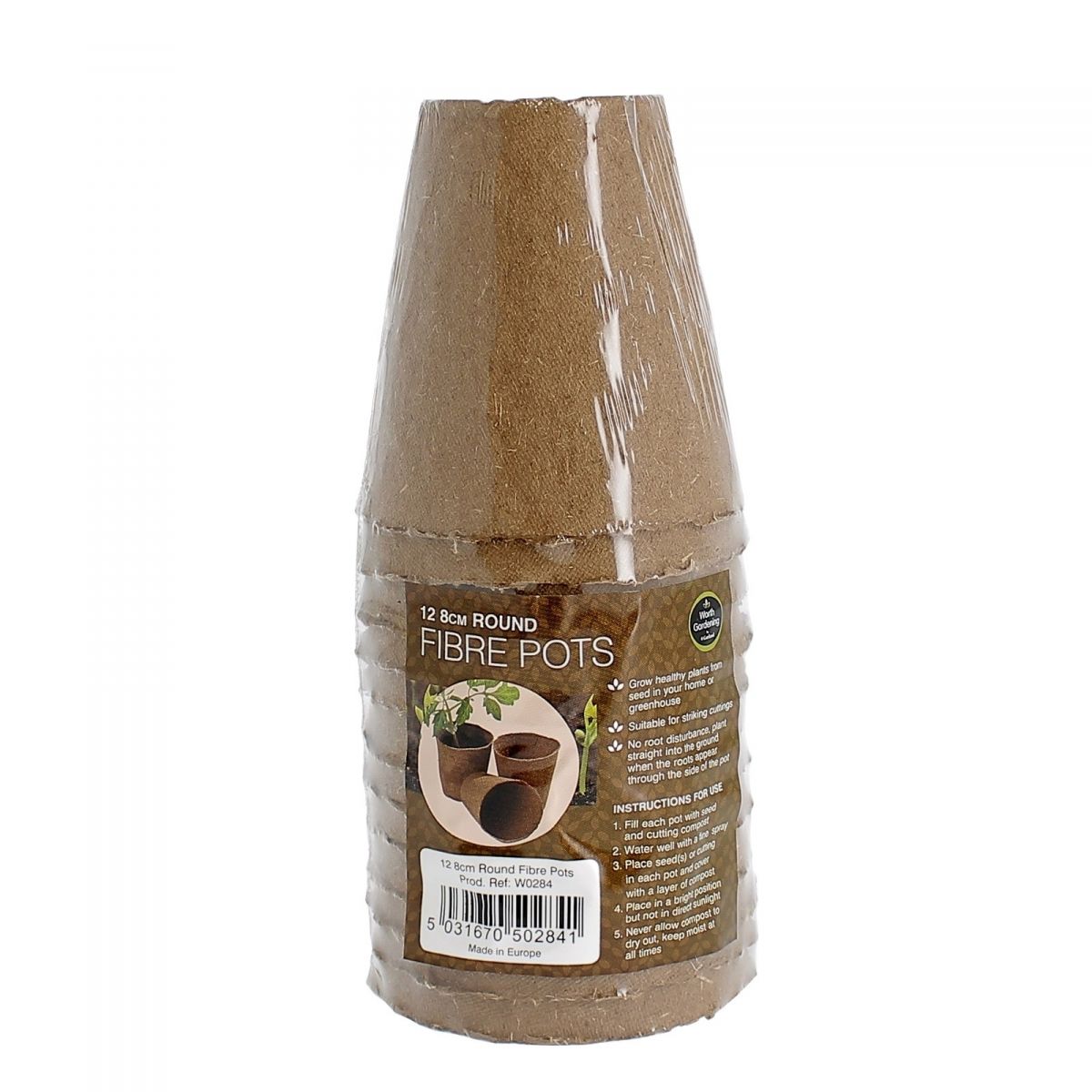 Faser-Pflanztopf 8 cm mit sichtbarem Wurzelwachstum