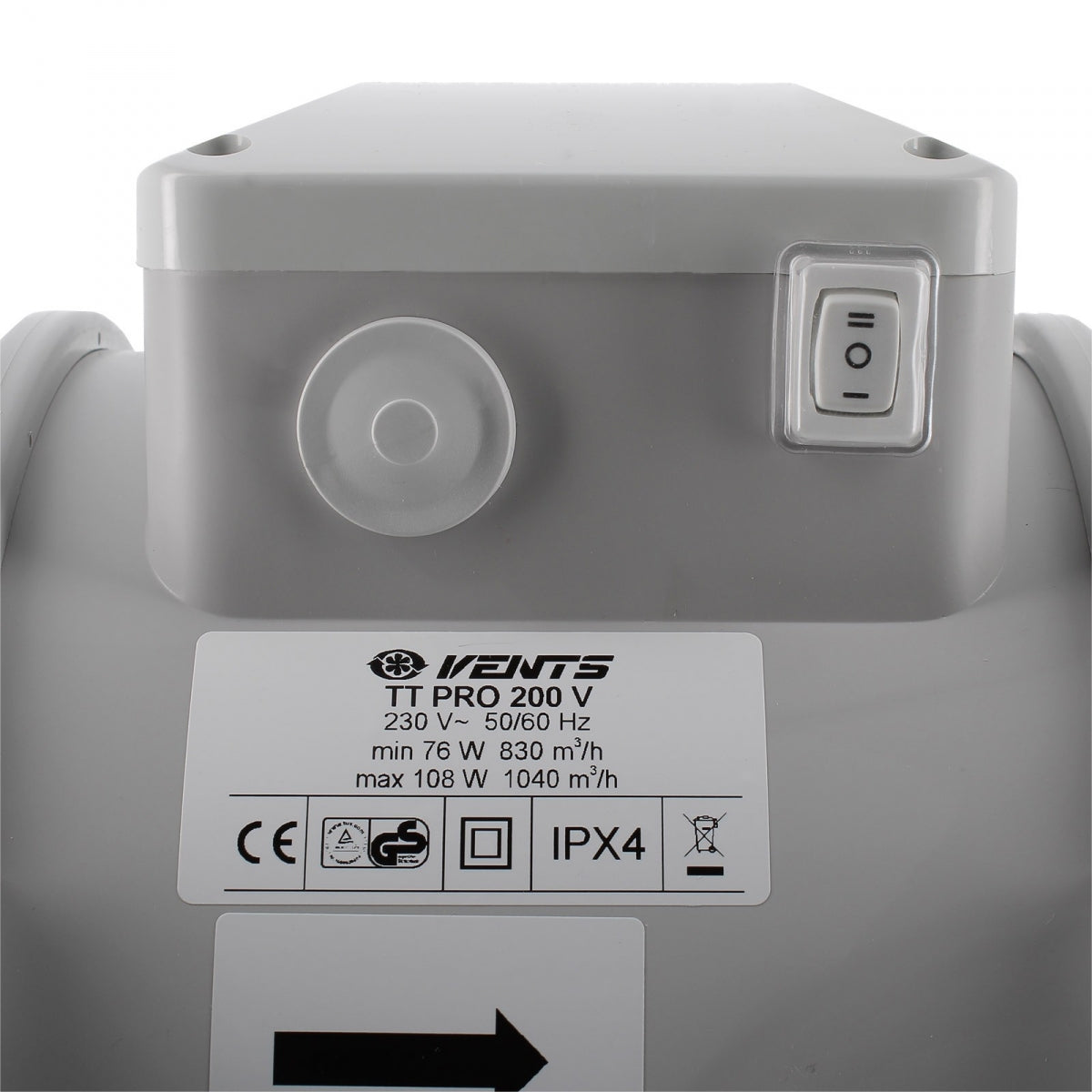 Absaugung TT Pro 200 – 2 Geschwindigkeiten 830 und 1040 m3/h – ENTLÜFTUNG – Produktansicht 3