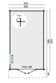 Tuindeco - Massivholzchalet - 13,4 m² - 40 mm Bretter - Julia – Produktansicht 2