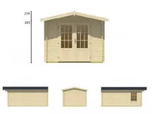 Tuindeco - Massivholzchalet - 13,4 m² - 40 mm Bretter - Julia – Produktansicht 3