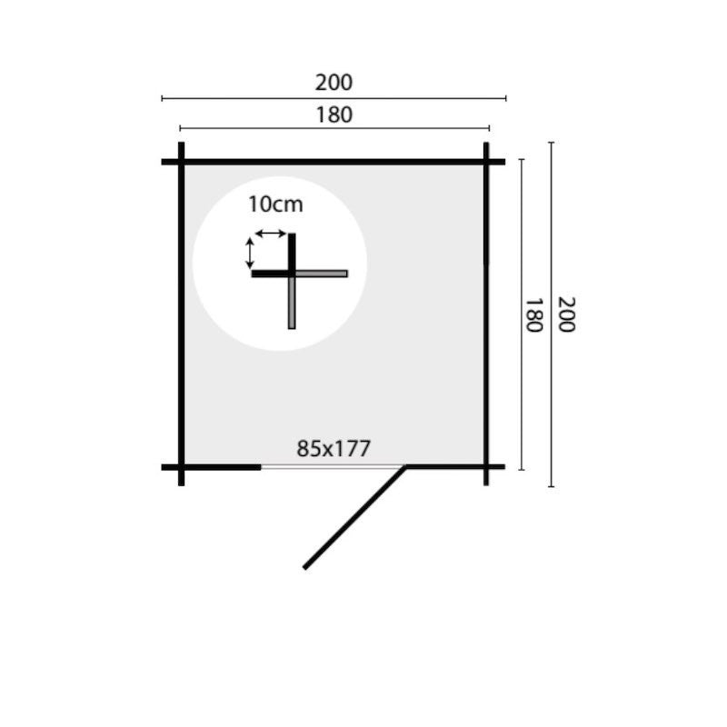 Tuindeco - Massivholzschuppen 3,2 m² - 28 mm - Richard – Produktansicht 2