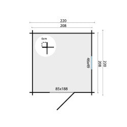 Tuindeco - Massivholzschuppen 4,2 m² - 19 mm - Eigo – Produktansicht 3