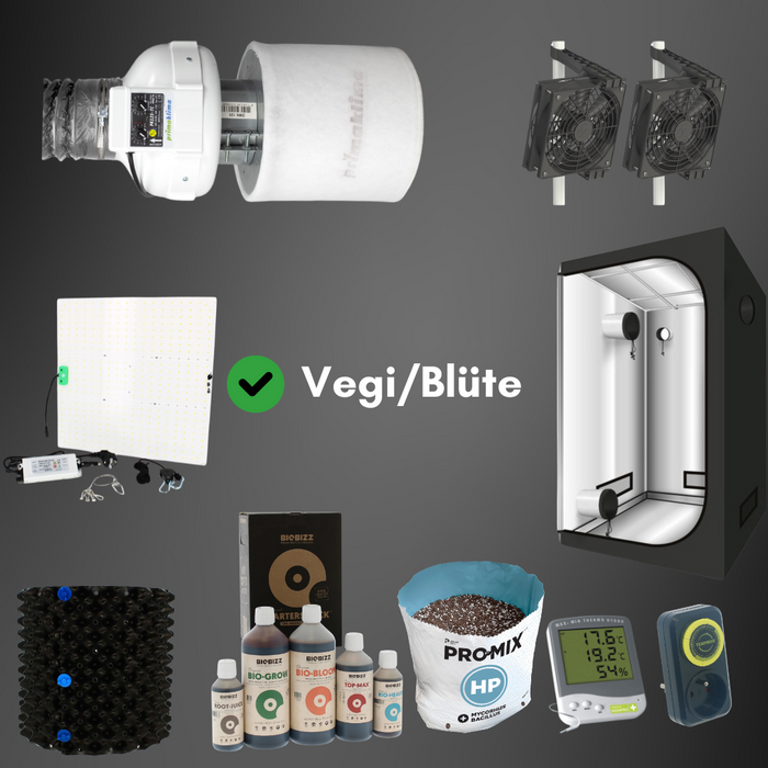 Ultimate Komplettset 60x60x160 – Komplettes Indoor-Grow-Set mit Growbox, LED-Beleuchtung, Belüftung, Dünger und Zubehör
